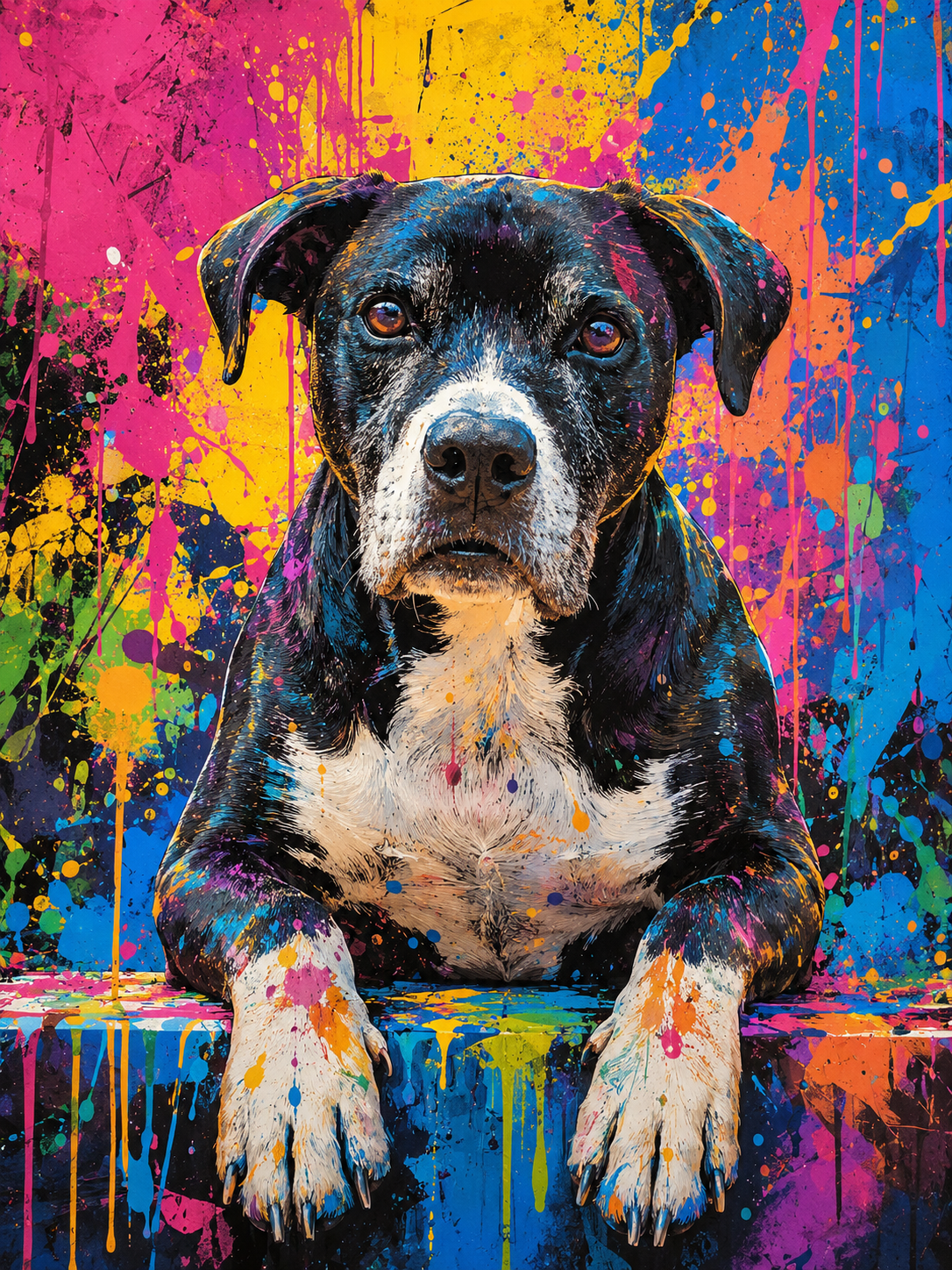 Poster encadre portrait animal style Splash Art