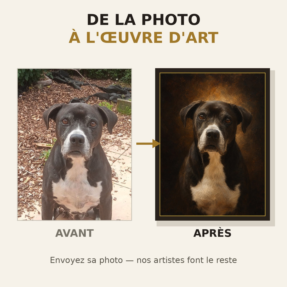 Toile Portrait Artistique Personnalisée – Votre Animal en Œuvre d'Art